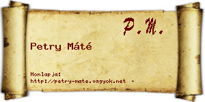 Petry Máté névjegykártya